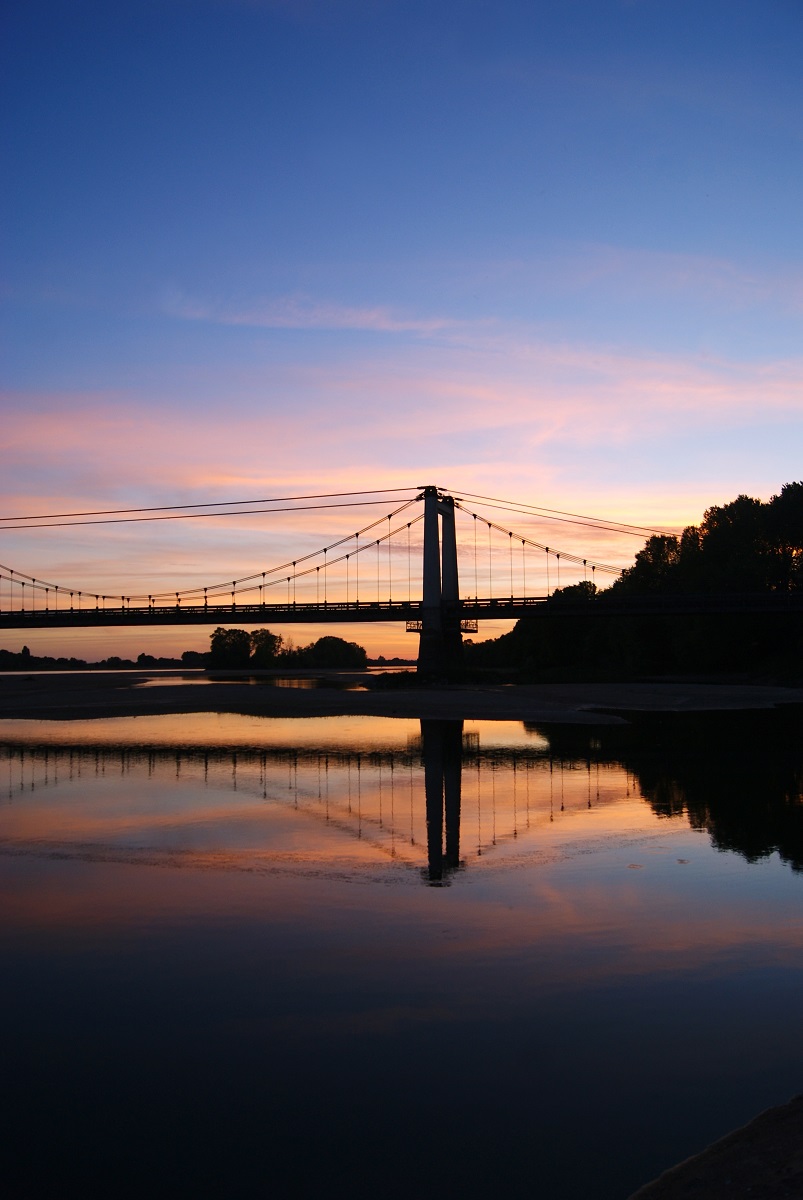 Coucher du soleil sur la Loire à Montjean sur Loire ©M.Blouin