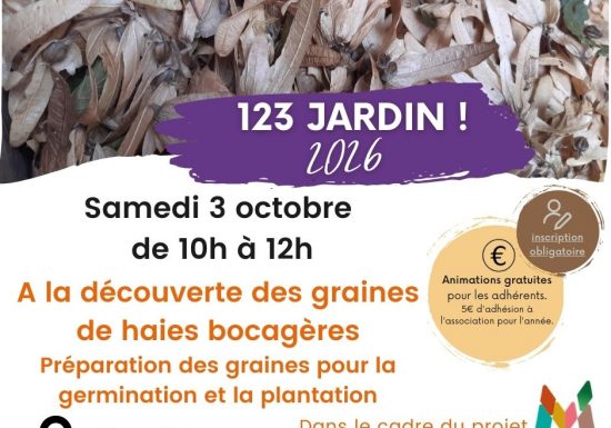 Animation 123 jardin – A la découverte des graines de haies bocagères : préparation des semis