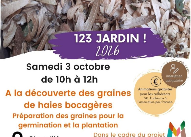 Animation 123 jardin – A la découverte des graines de haies bocagères : préparation des semis