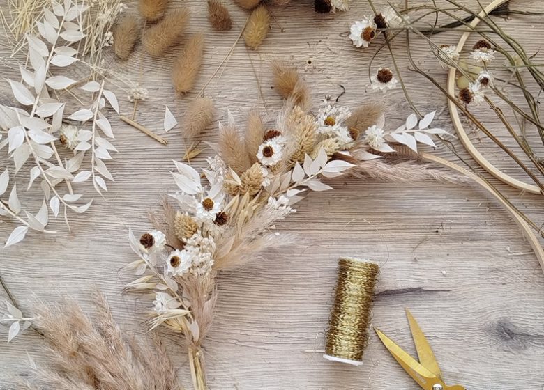 Atelier fleurs séchées : Suspension florale