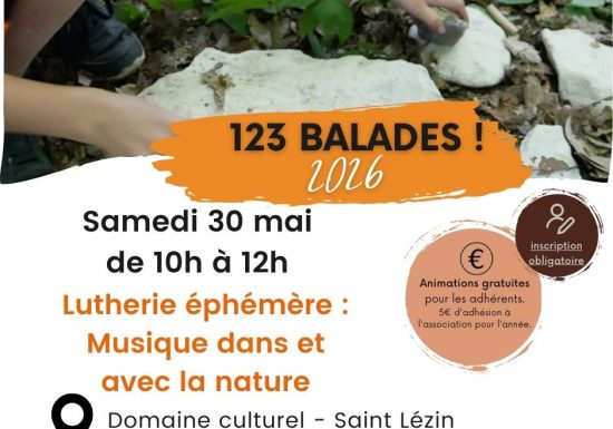 Animation123 balades ! Lutherie éphémère : Musique dans et avec la nature