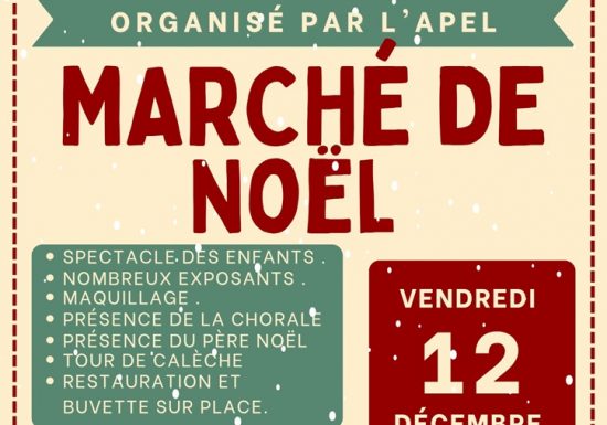 Marché de Noël organisé par l’Apel de l’école de la Poitevinière
