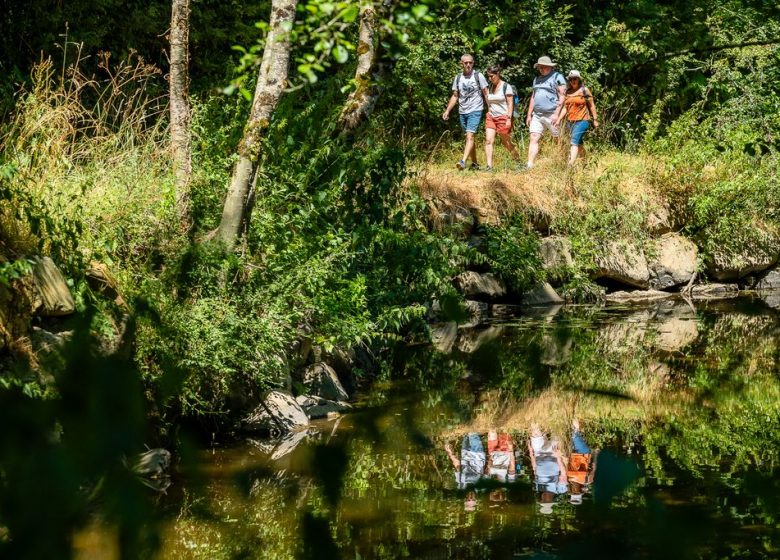Panneau patrimoine Vallée de l&rsquo;Èvre : site de la Gautrêche parc et château
